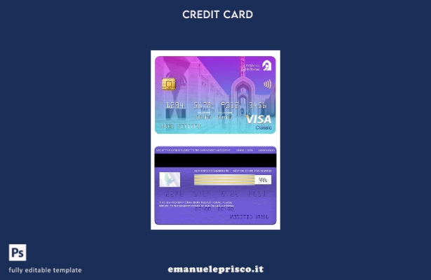 stile verificato modello di carta classica per visto Oman Bank Nizwa